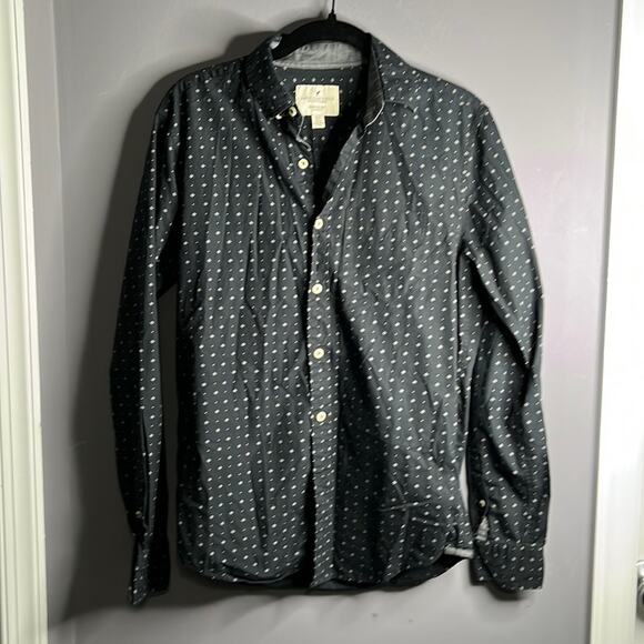 Men’s American Eagle Black and White Polka Dot Long Sleeve Button Down Shirt XS - Picture 10 of 10